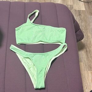 Triangl Light Green Asymmetrical Bikini